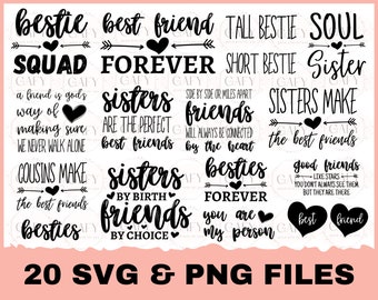 Best Friends SVG Bundle, Friendship Quotes SVG Cut Files, Sisters svg, instant download, Best Friends SVG, Friendship Shirt Print