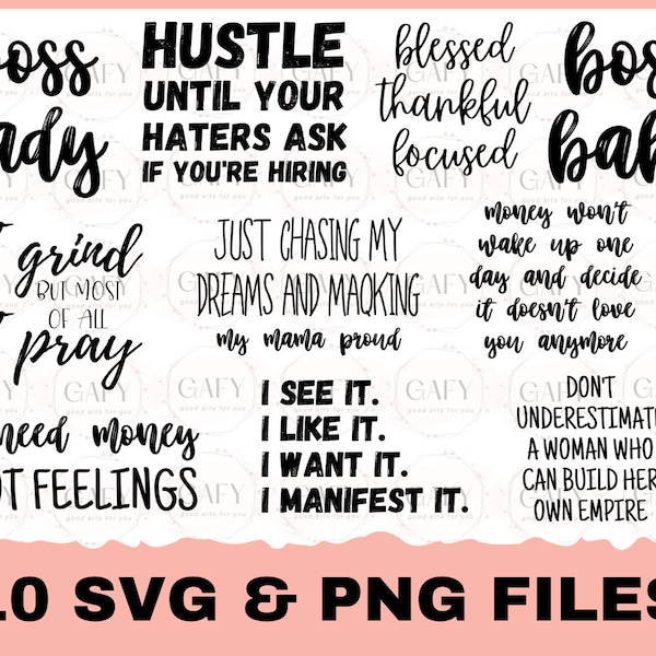 Boss Lady SVG Bundle, Businesswoman SVG, Working Woman Shirt, Entrepreneur SVG, Cricut and Silhouette Cut File, Business, Instant Download,