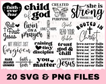 Christian Svg Bundle, Jesus Svg Bundle, Religious Svg Bundle, Inspirational Svg, Bible Verse Svg, Scripture Svg, Christian Quotes Cut File