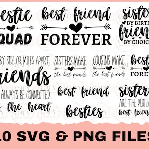 Bestie Squad SVG, Png, beste vriend svg bundel, zus svg, vriend, motiverende citaat, inspirerende citaat Svg, gesneden bestand Cricut, silhouet