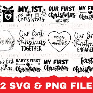Our first christmas svg bundle Baby&#39;s first Christmas svg first christmas ornament svg our first christmas as mr and mrs svg christmas svg