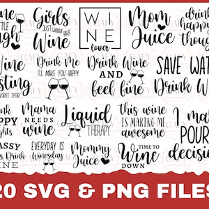Wine bundle svg, Wine svg, Tumbler svg quotes, Coaster svg quotes, Wine sayings svg, Wine cut files, Silhouette, Cricut