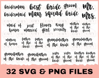 Bridal Party SVG Bundle, Bachelorette Party Svg, Bridal Shower Svg, Hen Party Svg, Wedding Svg, Bride Team Svg, Girls Trip, Bridesmaids Gift