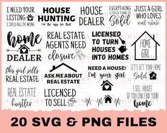 Real Estate Agent SVG Bundle, SVG Cut File Bundle, Realtor SVG, Cricut Cut Files, Silhouette Cut Files