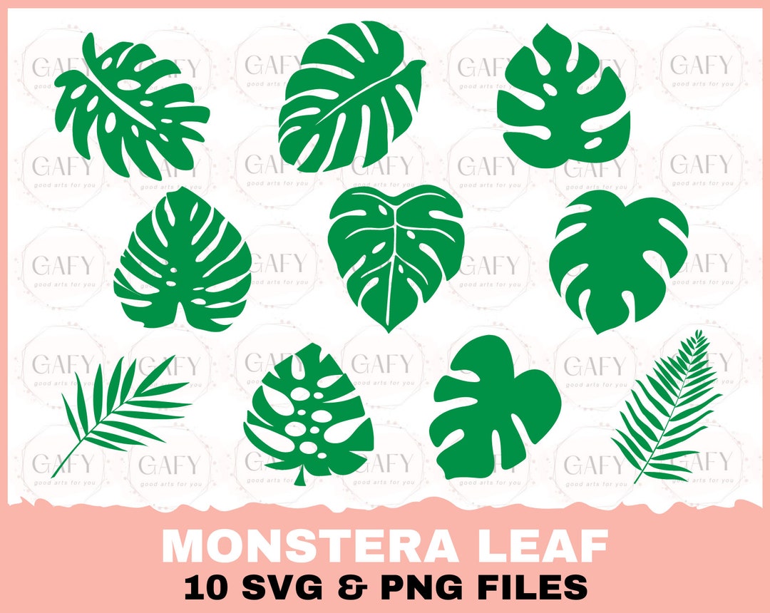Tropical Leaves Svg Monstera Leaf Svg Clipart Commercial Use Svg Jungle ...
