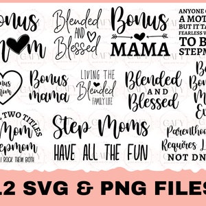 Stap moeder SVG-bestand bundel gemengd familie moeder Svg Png Clip Art Cricut gesneden bestanden silhouet Svg-bestanden voor Crafters