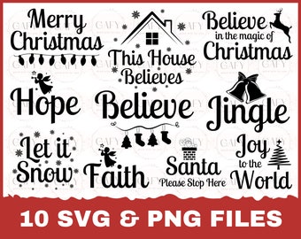 Paquete SVG de Navidad, Navidad Svg Png, Granja Navidad Svg, Paquete de palabras de Navidad, Feliz Navidad Svg, Invierno Svg, Vacaciones Svg