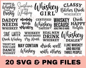 Whiskey SVG Bundle, Drinking Svg, Cricut Cut Files