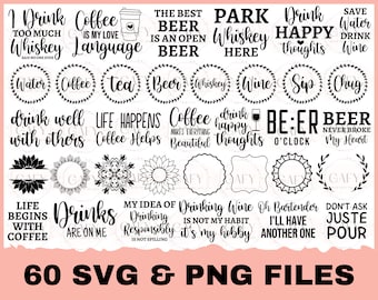 Coaster Svg Bundle, Wine Saying Svg, Coffee Coaster Svg, Drink Coaster Svg, Beer Quote Svg, Coffee Svg, Floral Monogram Svg, Tea Svg, Wine