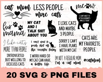 Funny Cat SVG Bundle, Cat SVG, Kitten SVG, Cat lady svg, crazy cat lady svg, cat lover svg, cats svg, kitty svg, Cut File Cricut, Silhouette