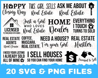 Real Estate Agent SVG Bundle, SVG Cut File Bundle, Commercial Use SVG, Cricut Cut Files, Silhouette Cut Files