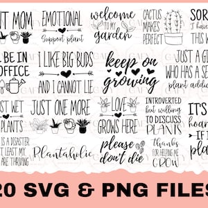 Plant SVG Bundel, Funny Plant Quote SVG, Tuin Quote SVG, Tuinman svg bundel, Mom Life svg, Tuin Funny Quote, Cut File Cricut, Silhouet