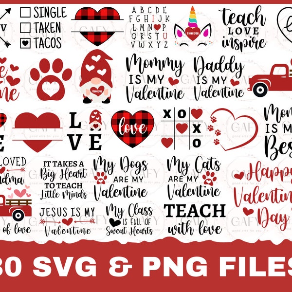 Valentine's Day SVG Bundle, Valentine Day Svg, Valentine Design for Shirts, Valentine Svg, Valentine Cut Files, Cricut, Silhouette, Png
