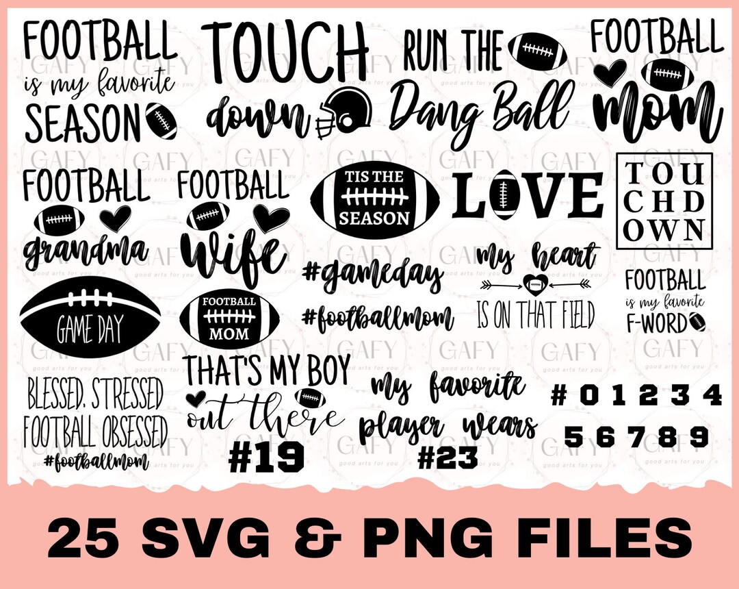 Football Mom Svg Bundle Hand Lettered, Football Svg, Football Mama Svg ...