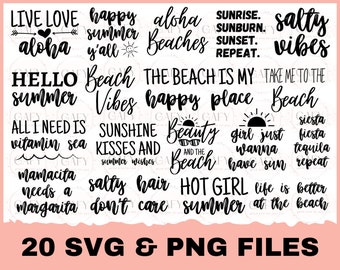 Summer SVG Bundle, Beach SVG, Beach Life SVG, Summer shirt svg, Beach shirt svg, Beach Babe svg, Summer Quote, Cricut Cut Files, Silhouette