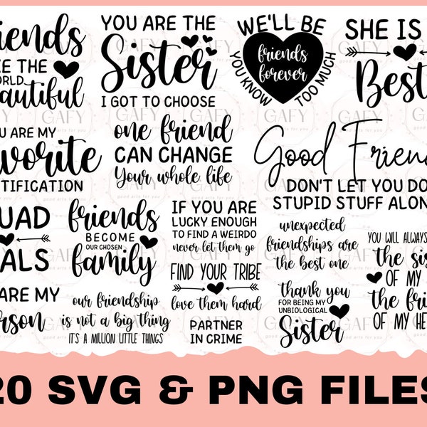 Friendship Quote Bundle, Funny BFF Quote SVG, Quote cut file for Cricut and Cameo Silhouette Friend Quote, Funny Quote PNG printable