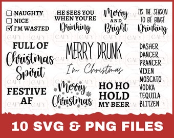 Adult Christmas SVG Bundle, Christmas SVG Bundle, svg png Cut File, Xmas saying svg bundle, Christmas quotes svg