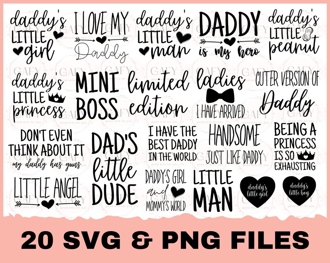 Daddy SVG Bundle, Father SVG, Daddy and Me Svg, Mini Me, Dad Life, Girl ...