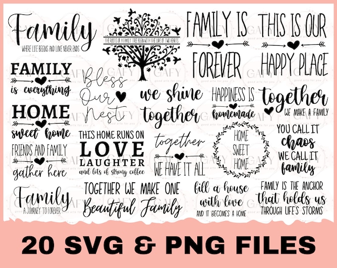 Family Quotes SVG Bundle Family Sign Home Decor Svg Cut - Etsy
