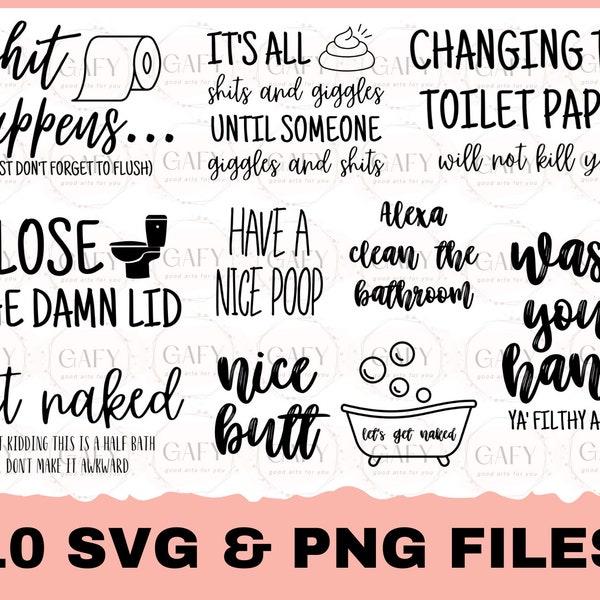 Bathroom Bundle, Bathroom SVG Bundle, Bathroom Quote Bundle, Bathroom svg, png instant download, Bathroom Sign SVG, Funny Bathroom SVG