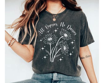 Margarita inspiradora PNG, sublimación floral vintage de moda PNG, diseño de camiseta con estética de flores silvestres, descarga de gráficos cottagecore con un bonito diseño