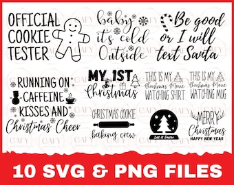 Christmas Sayings SVG Cut File Bundle, instant download, Christmas Quotes, printable, cuttable, Holiday SVG, Silhouette Cricut