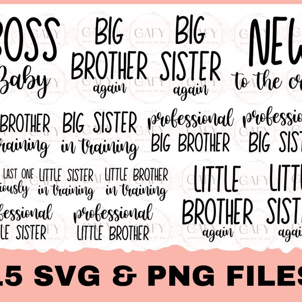 Siblings Family Set SVG Brother And Sister SVG Cut File, Expecting svg, mom life svg, siblings bundle, kids svg, children svg