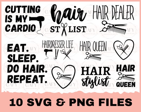 hair stylist svg Bundle, hairdresser svg, hair dryer svg, blow dryer cut files, scissors svg, shirt cutting files, vinyl wall art designs