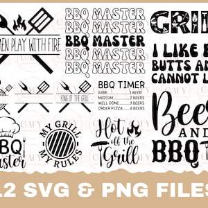 Barbecue SVG Bundle, Grill SVG, Cut Files, Commercial use, Cricut, Clip art, Bbq Master SVG, Funny Barbecue Dad