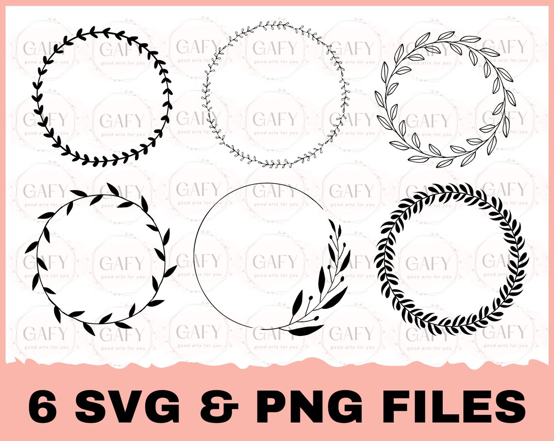 Wreath Svg Bundle Circle Svg Bundle Floral Wreath Svg Heart Laurel ...