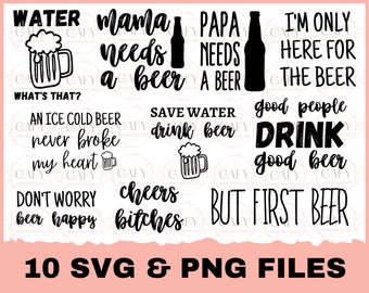 Beer Lover SVG Bundle, Funny Drinking SVG Cut Files, drinking svg, Instant download, printable vector clip art, Dad Beer Shirt Prints