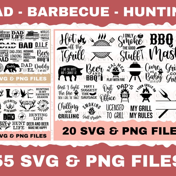 Dad Life SVG Bundle, Barbecue Master SVG Bundle, Father's Day SVG, Hunting svg Bundle Father quotes svg Dad Svg Grill svg Barbecue Dad Apron