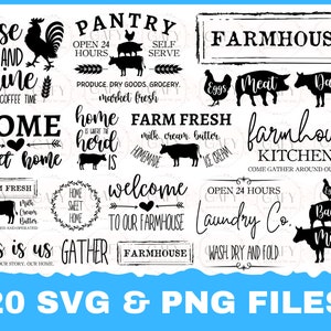 Farmhouse Sign Clipart, Rustic Home Decor, SVG / PNG