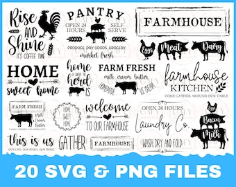 Farmhouse Sign Clipart, Rustic Home Decor, SVG / PNG