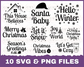 Paquete SVG de Navidad, Navidad Svg Png, Granja Navidad Svg, Paquete de palabras de Navidad, Feliz Navidad Svg, Invierno Svg, Vacaciones Svg