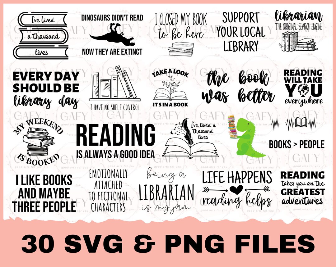 Reading SVG Bundle Book Svg Books SVG Bundle Book Lover Svg Book Quotes ...