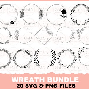 Wreath svg bundle circle svg bundle floral wreath svg heart laurel wreath svg wedding wreath svg wreath monogram svg circle frame
