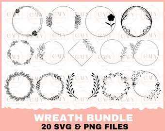 Wreath svg bundle circle svg bundle floral wreath svg heart laurel wreath svg wedding wreath svg wreath monogram svg circle frame