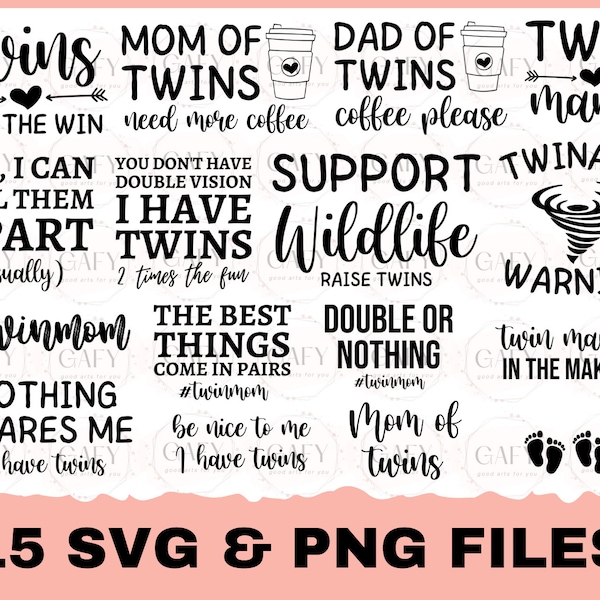 Mom of Twins, Family SVG and Cut Files for Crafters