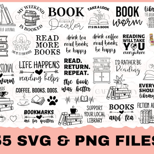 Reading SVG Bundle, Book Svg, Books SVG Bundle, Book Lover svg Cut Files, Book quotes SVG, Library Svg, Book Lover svg Bundle, Cameo Cricut