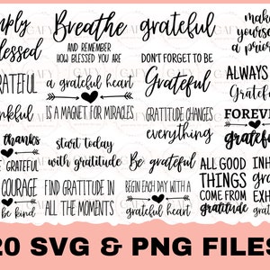 Dankbarkeit SVG, Dankbarkeit Zitat Bundle SVG, Bauernhaus Zitate SVG, Familie, dankbar, gesegnet, geschnitten Datei, Cricut, Cameo, Sublimation, Silhouette
