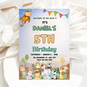 Party Invitation Safari Birthday Invitation Jungle Animal Birthday Invitation Animal Birthday Invitation Zoo Invite EDITABLE Instant
