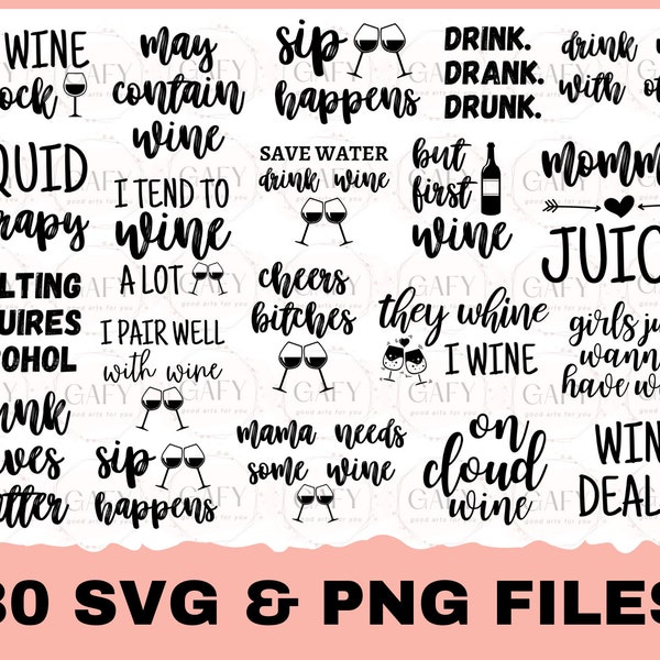 30 Big Wine Quotes Svg Bundle, Wine Svg, Food Svg, Drink Svg, Wine Quotes, Funny Quotes, Sassy, Sarcastic, Svg, Png, Clipart,Cricut