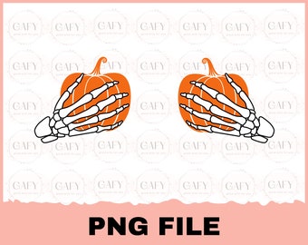 Skeleton Hands png Pumpkin, Skeleton png Boob hands, Funny Halloween png Shirt Skull Citcut Clipart, Halloween Party png, Trick or Treat Png
