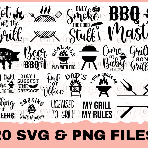 Barbecue Master SVG Bundle, Grill SVG Cut Files, commercial use, instant download, printable vector clip art, Funny Barbecue Dad Apron