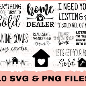 Fastighetsmäklare SVG-paket, SVG-klippfilspaket, fastighetsmäklare SVG, Cricut-klippfiler, Silhouette-klippfiler