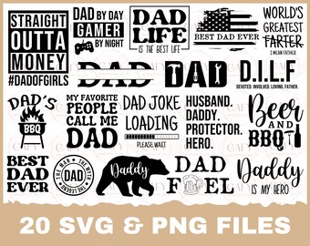 Dad Life SVG Bundle, Cut Files, Clip art, Commercial use, Father's Day SVG, Father quotes SVG, Dad Svg
