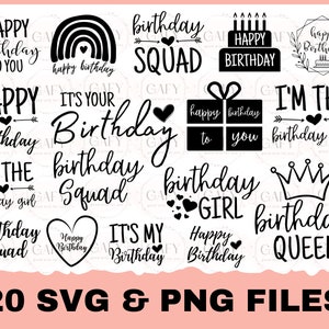Happy birthday svg bundle hand lettered, birthday svg, birthday party svg, birthday cake svg, birthday party svg png, birthday clipart