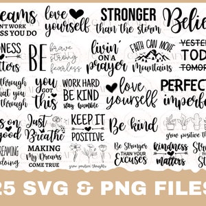 Pakiet motywacyjnych cytatów svg pisany ręcznie, inspirujący cytat svg, pozytywny cytat svg, motywacja svg, powiedzenie svg, svg na koszulkę png