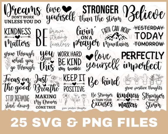 Motivational quote svg bundle hand lettered, inspirational quote svg, positive quote svg, motivation svg, saying svg, svg for shirt png
